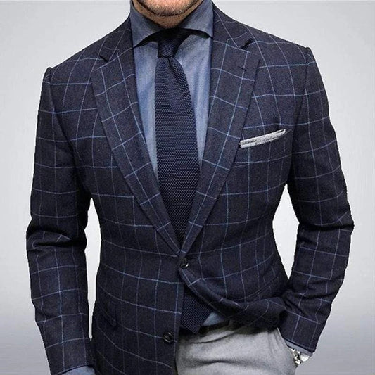 European and American New Style Plaid Casual Suit Men